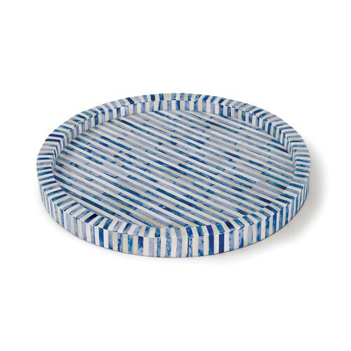 Bone & Indigo Tray Round